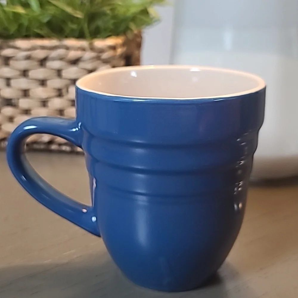 Philippe Richard Hand Painted Colorful Ceramic Mug Set with Chrome Stand